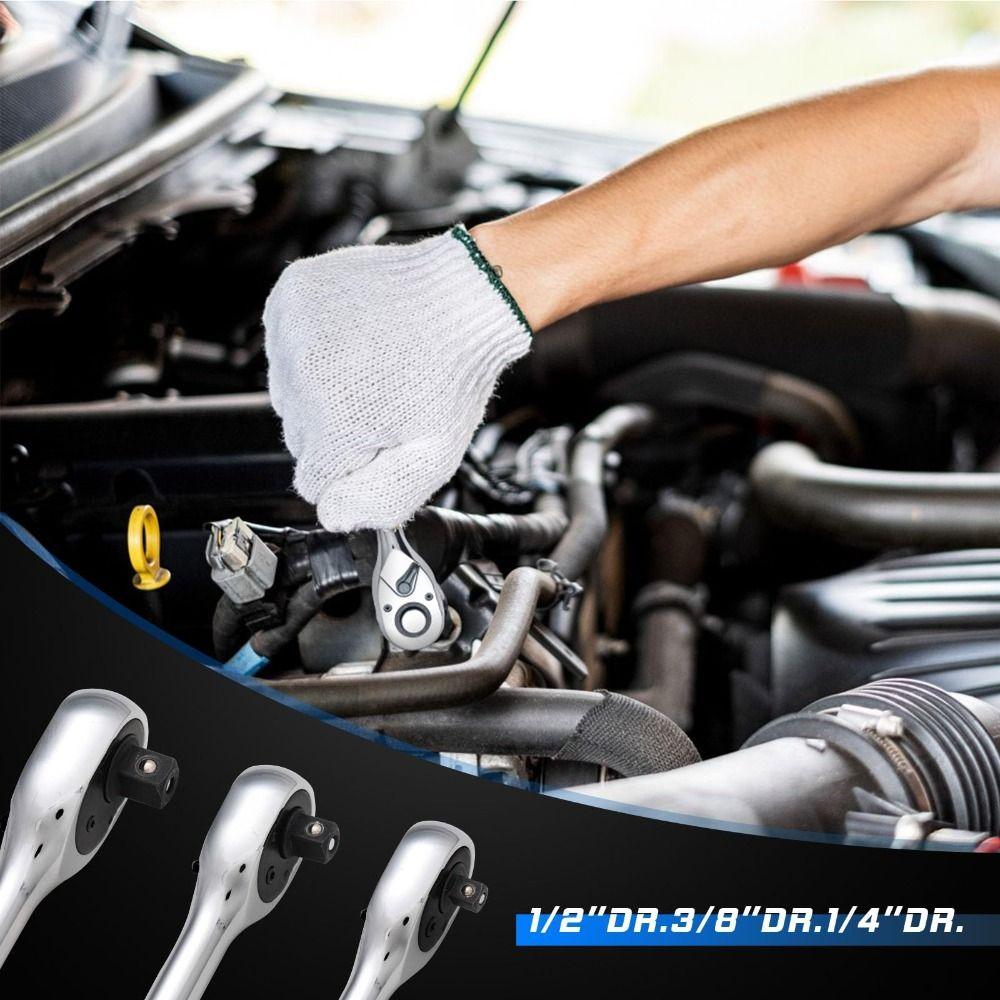 Reversible Stubby Ratchet Wrench Quick-Release Socket Ratchet Wrench  Repair Hand Tools