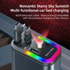 5 In 1 Total Power 180W Car Fast Charger with Retractable Cable USB Type-C Power Adapter with Color Ambient Light and Starry Sky Light for IOS Android