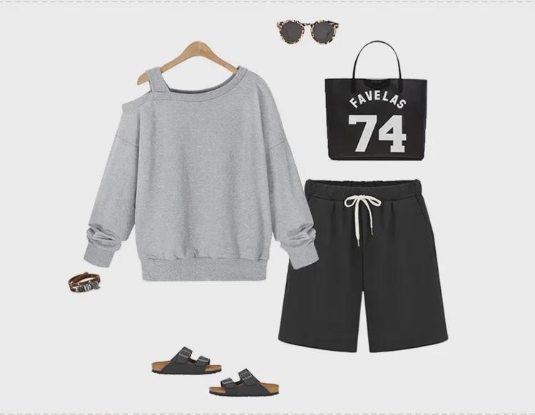 Damen High Waist Einfarbig Lässige Sporthose, Übergröße, Fünf-Punkt-Länge, Kordelzug, Slim Fit