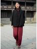 Winter Retro Chinese Cotton-Linen Women’s Coat - Solid Color, Stand Collar, Frog Button, Thickened Warm Jacket