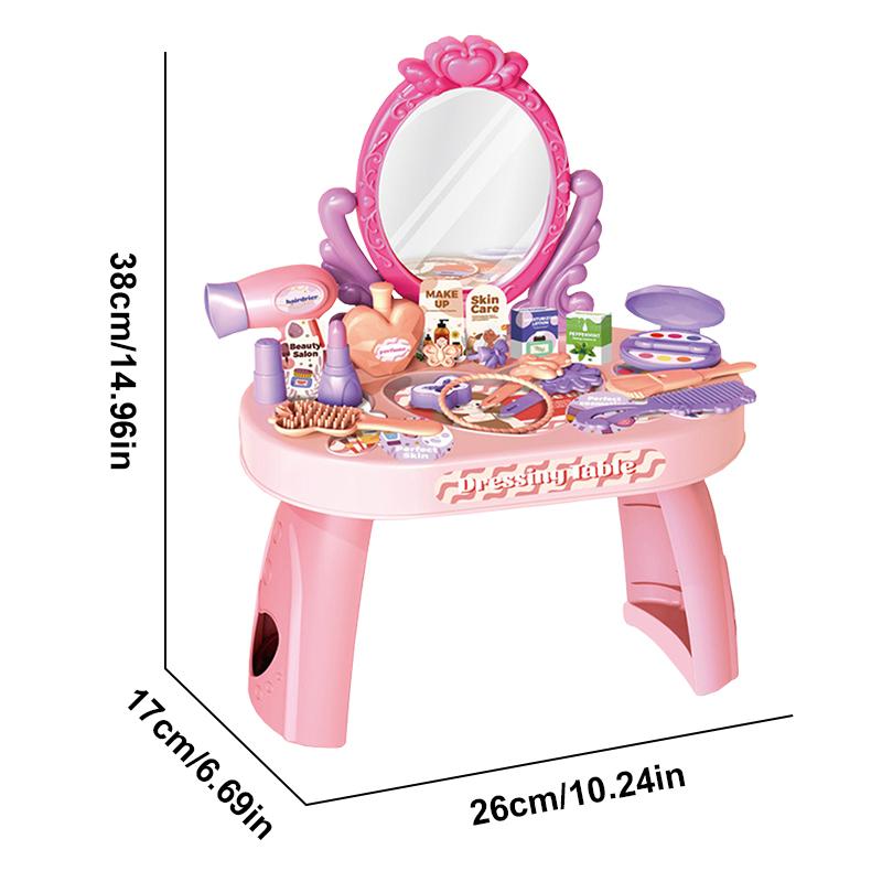 Toys DIY Play House Toy Simulated Dressing Table Table and Stickers Children'sPretending Makeup for New Year Gifts Kids Girls
