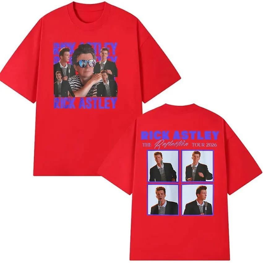 Summer High Quality Clothing Tshirt Rick Astley The Reflection Tour 2026 Graphic Tshirts Unisex Vintage Oversized Cotton T-shirt S