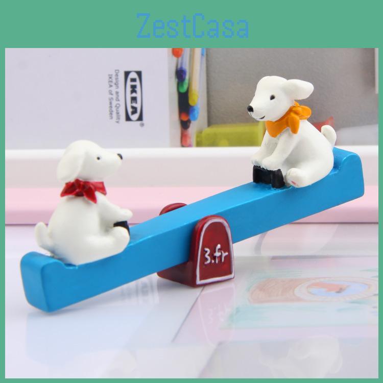 Garden Resin Decor Cartoon Puppy Seesaw Ornament For Kids Home And Use Gifts