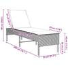 Sun Lounger with Grey Cushion 55 X 200 X 44 Cm Poly Rattan