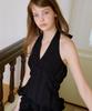 LETTER FROM MOON Punched Lace Halter Neck Sleeveless (Black)