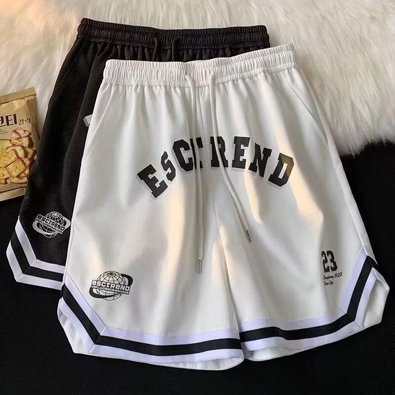 Men's Summer Ice Silk Quick-Dry Mesh Basketball Shorts - Trendy, Casual, 5-Point Mid-Length for Running & Sports