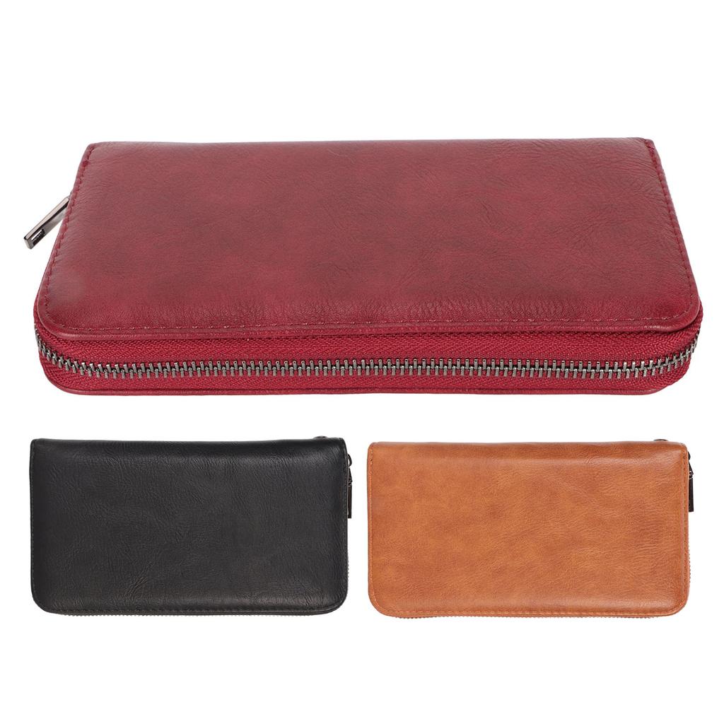 Credit Card Wallet 36 Card Slots Safe PU Leather Long  Case Purse with Hand Strap for ID Card 