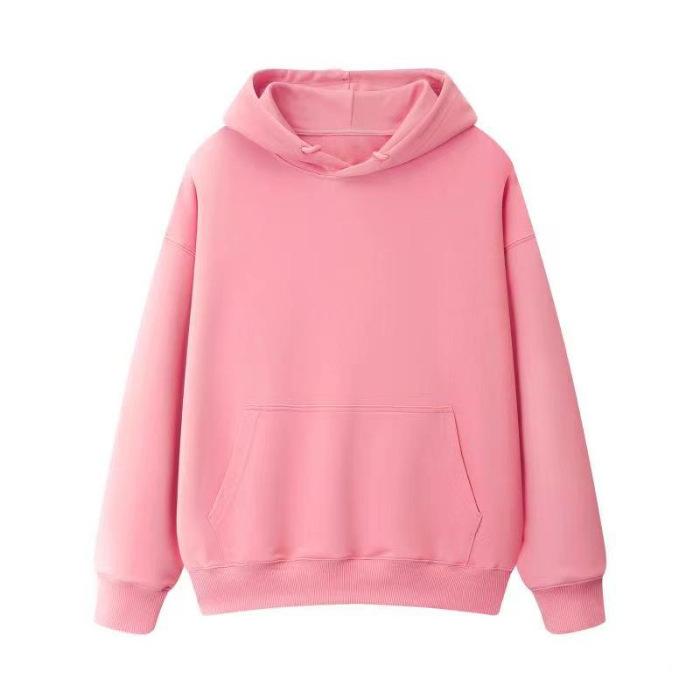 Wholesale 190g Fleece Thickened Light Version Hooded Sweater Men's and Women's Korean Version Solid Color Coat