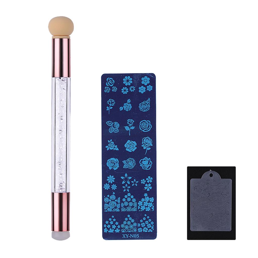 

Пластина для печати ногтей, скребок для уплотнения, губка, силикагель, набор инструментов для чернильной ручки One Size