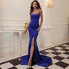 2023 European & American Style Women's Solid Color Fishtail Bandeau Evening Dress