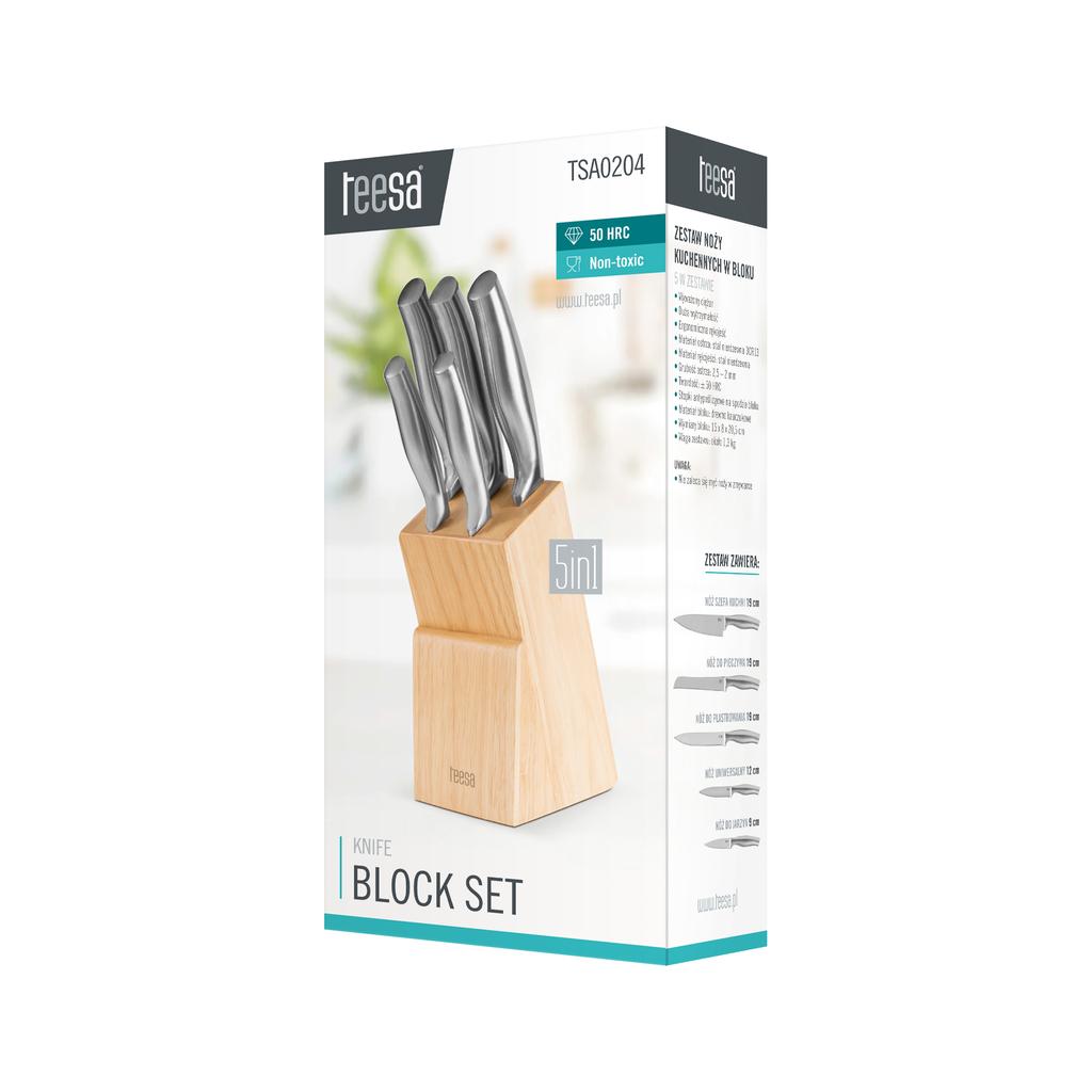 Teesa Balanced 5-in-1 Stainless Steel Kitchen Knife Set