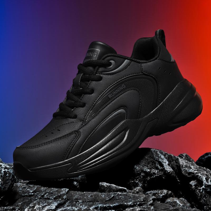 Men's Trendy Thick-Soled Leather & Velvet Dad Shoes – Large Size Casual Sneakers for Autumn/Winter