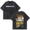 2026 Rawayana ¿Donde Es El After_ Album Print Vintage Gewaschenes T-Shirt Herren Damen Hip-Hop Trend T-Shirt Lässiges Lockeres Baumwoll-T-Shirts Top