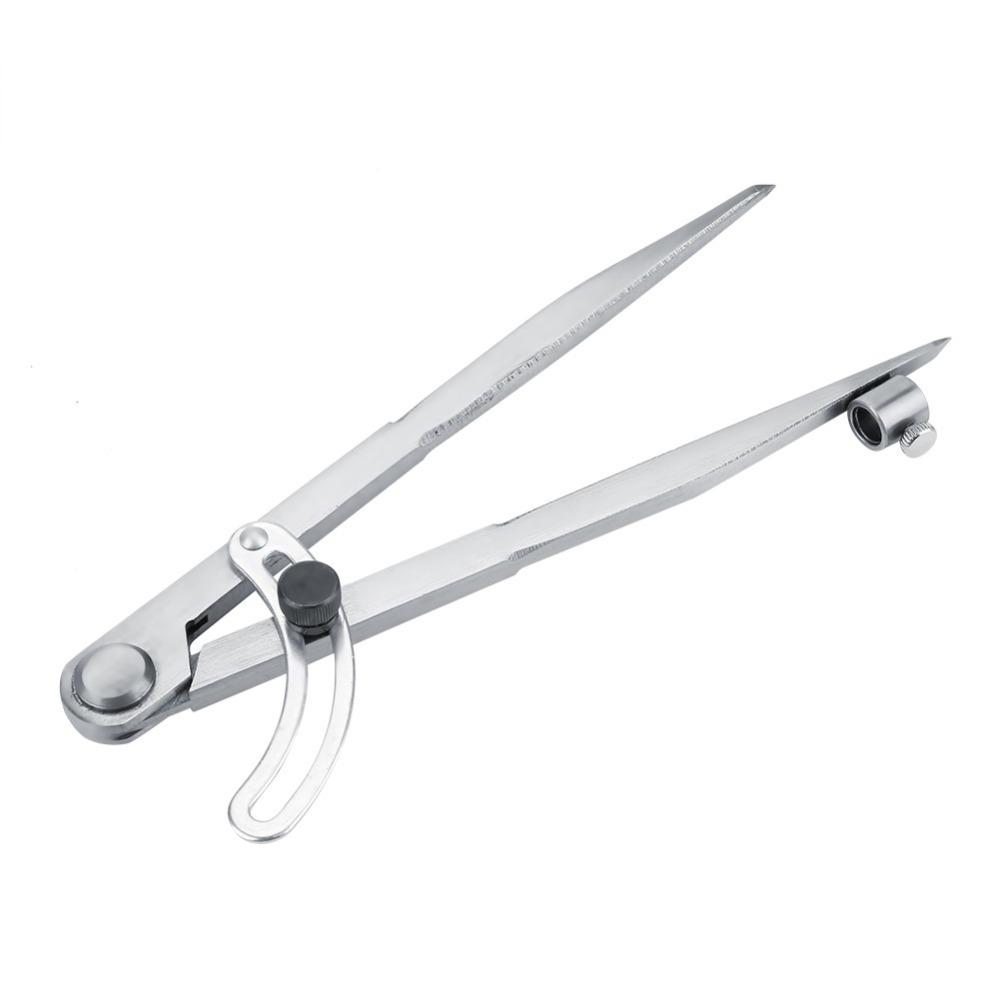 Silver Adjustable Compass Leather Divider Woodworking Compass Rotating Tool Woodworking