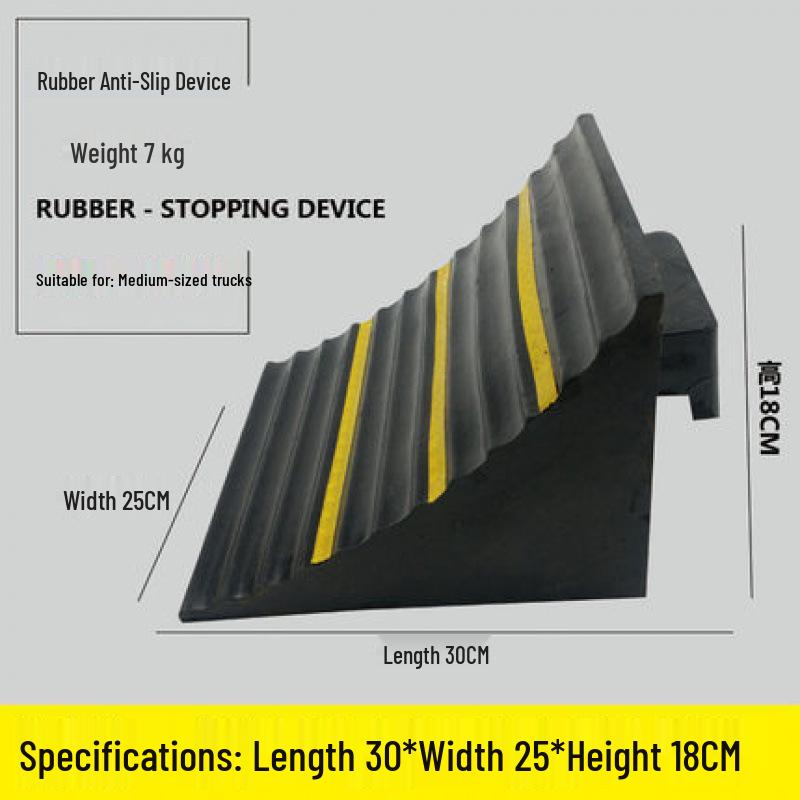 Anti-Slip Rubber Wheel Chocks & Wooden Ramp Pads - Portable Car Anti-Roll Stoppers