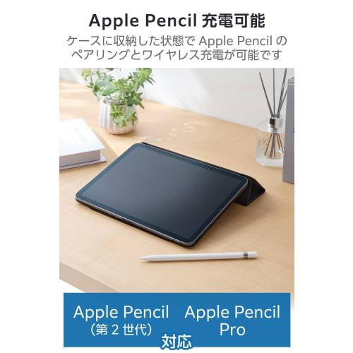 ELECOM iPad Air 11 inch case (M2) 2024 model, iPad Air 5th and 4th generation, lightweight, slim, magnetic adsorption, 2 angles adjustable, black TBWA