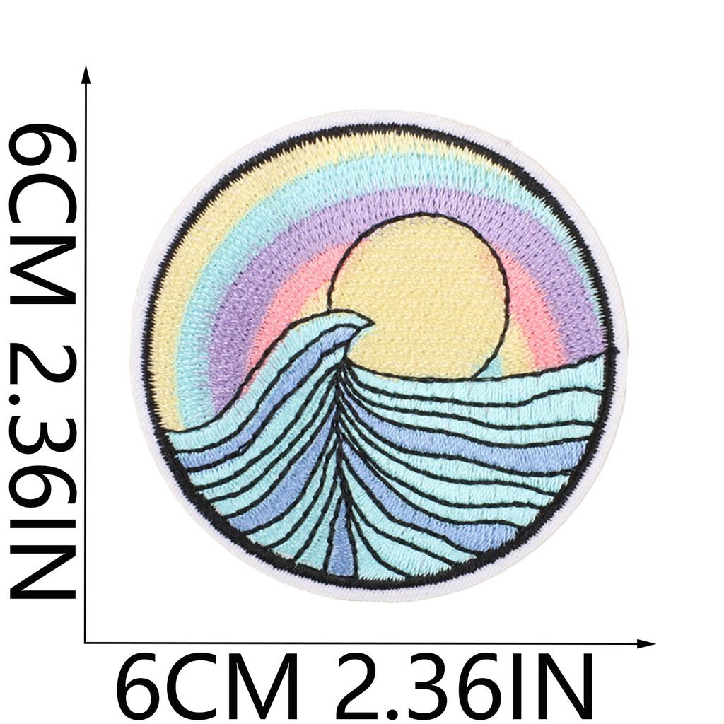 Cactus Car Embroidery Cloth Sticker Jacket Decoration Wave Patch Sticker Butterfly Computer Embroidery Label Flower Stamp Ironing