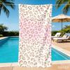 Vibrant Sparkly Leopard Towel Oversized Shimmer Gradient Animal Print Microfiber Towel for Beach Trips