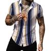 Summer Hawaiian Shirts 3d Printed Striped Sexy Men Women Clothing Men's Vocation Lapel Camisa Fashion Beach Short Sleeve  Blouse