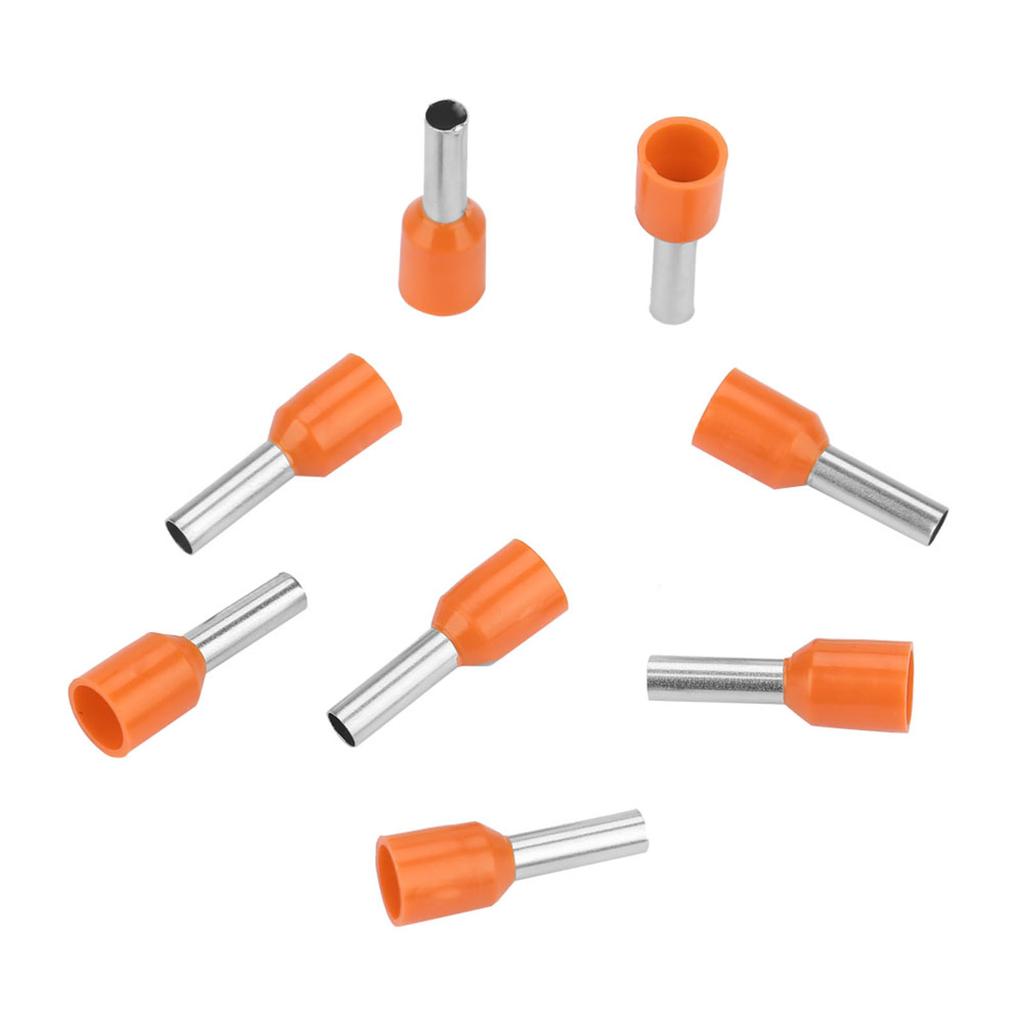 500pcsset E2508 Cold Pressed Terminal Tubes Insulated Terminals Cable Connector(orange)