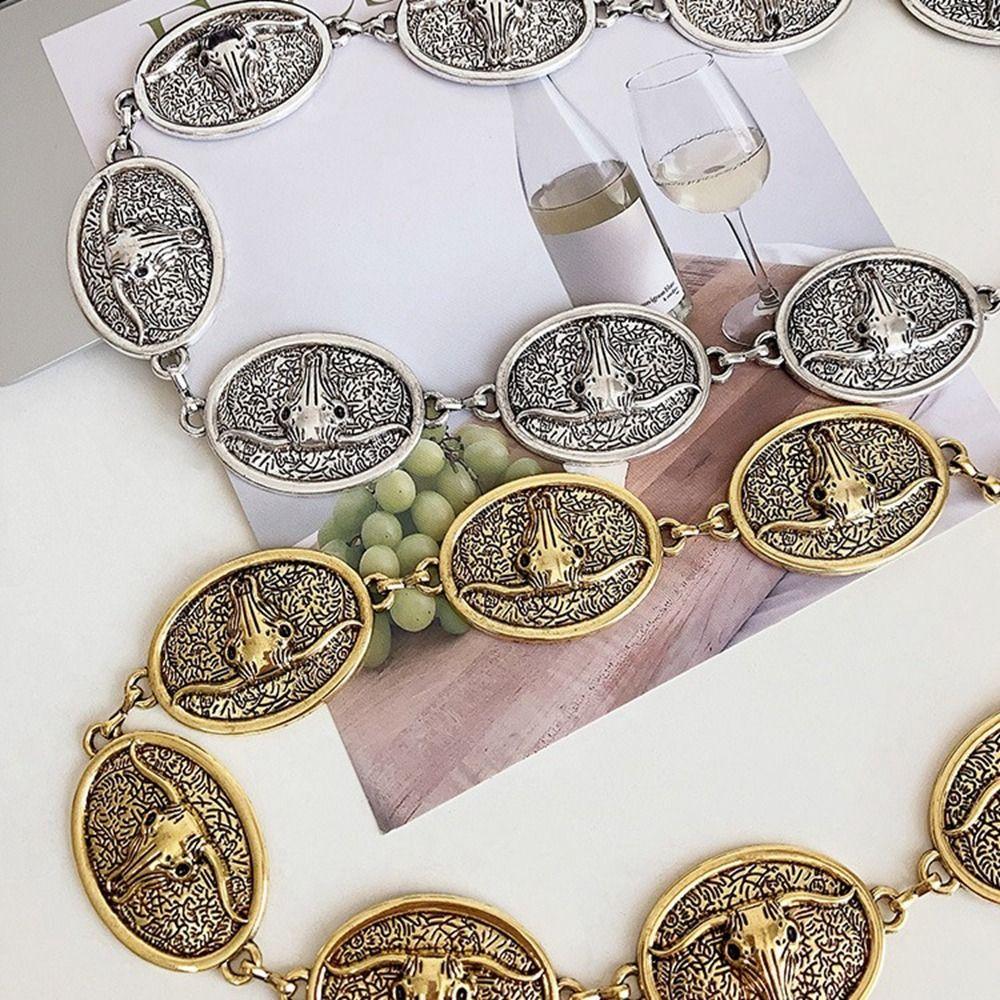 Flower Metal Waist Chain Vintage Ethnic Style Belt Bohemian Style Waistband  Beach Accessories