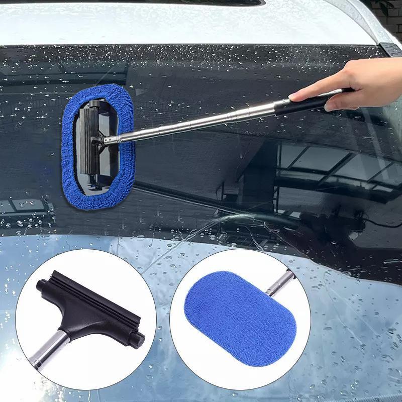SEAMETAL Retractable Car Windshield Wiper Blade Long Handle Rearview Mirror Window Glass Wash Cleaning Brush Auto Cleaner Wiper