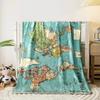 The Map Displays an Inverted World Projection with Countries Labeled Clearly. for All Seasons Blanket Lunch Break Throw Gift