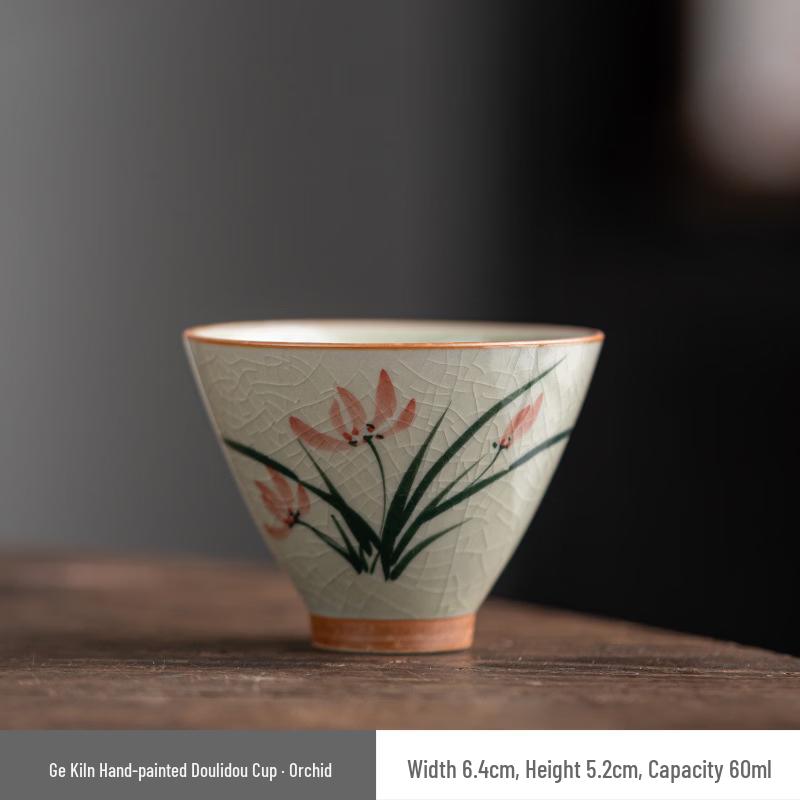 Tea Xun Hand-Painted Ge Ware Ceramic Master Tea Cup Set