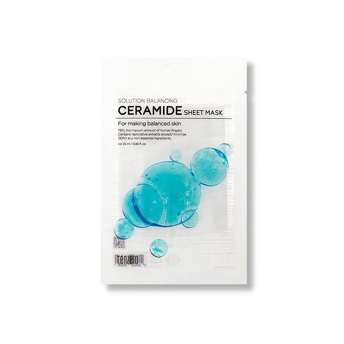 Tenzero Solution Balancing Ceramide Sheet Mask Barrier Strengthening & Deep Moisture Recovery Facial Treatment 25ml x 10EA