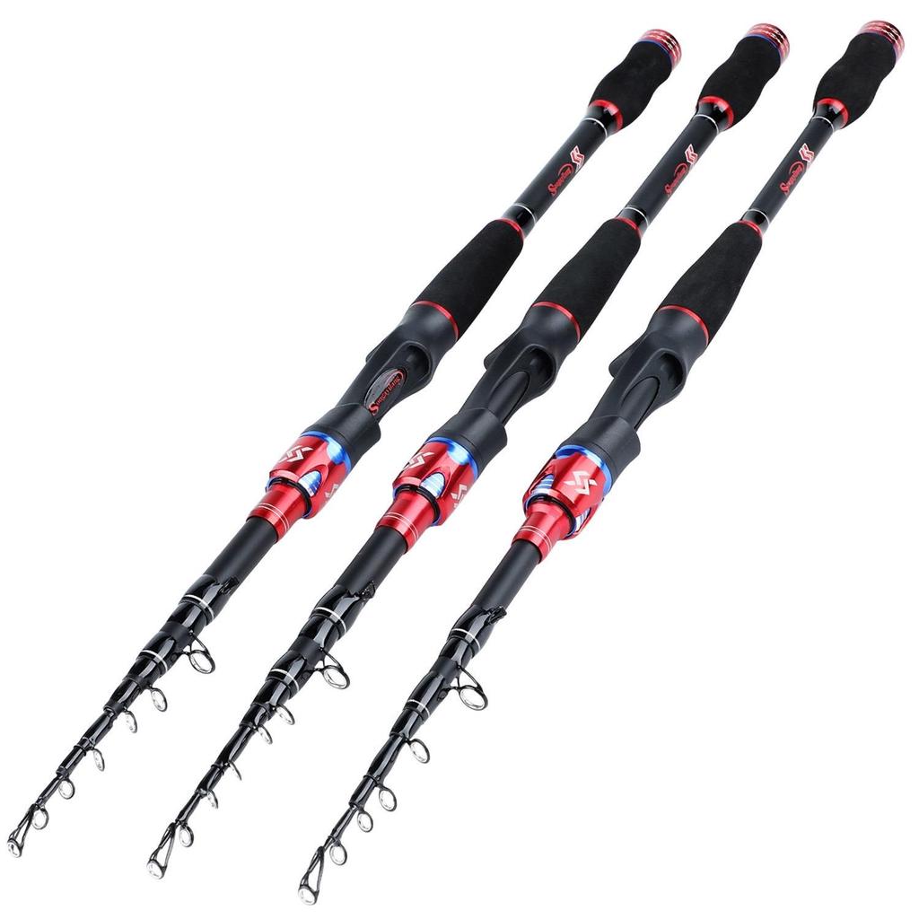 Baitcasting Fishing Rod 1.8m 2.1m 2.4m Travel Carbon Fiber Casting Fishing Pole for Bass Fishing