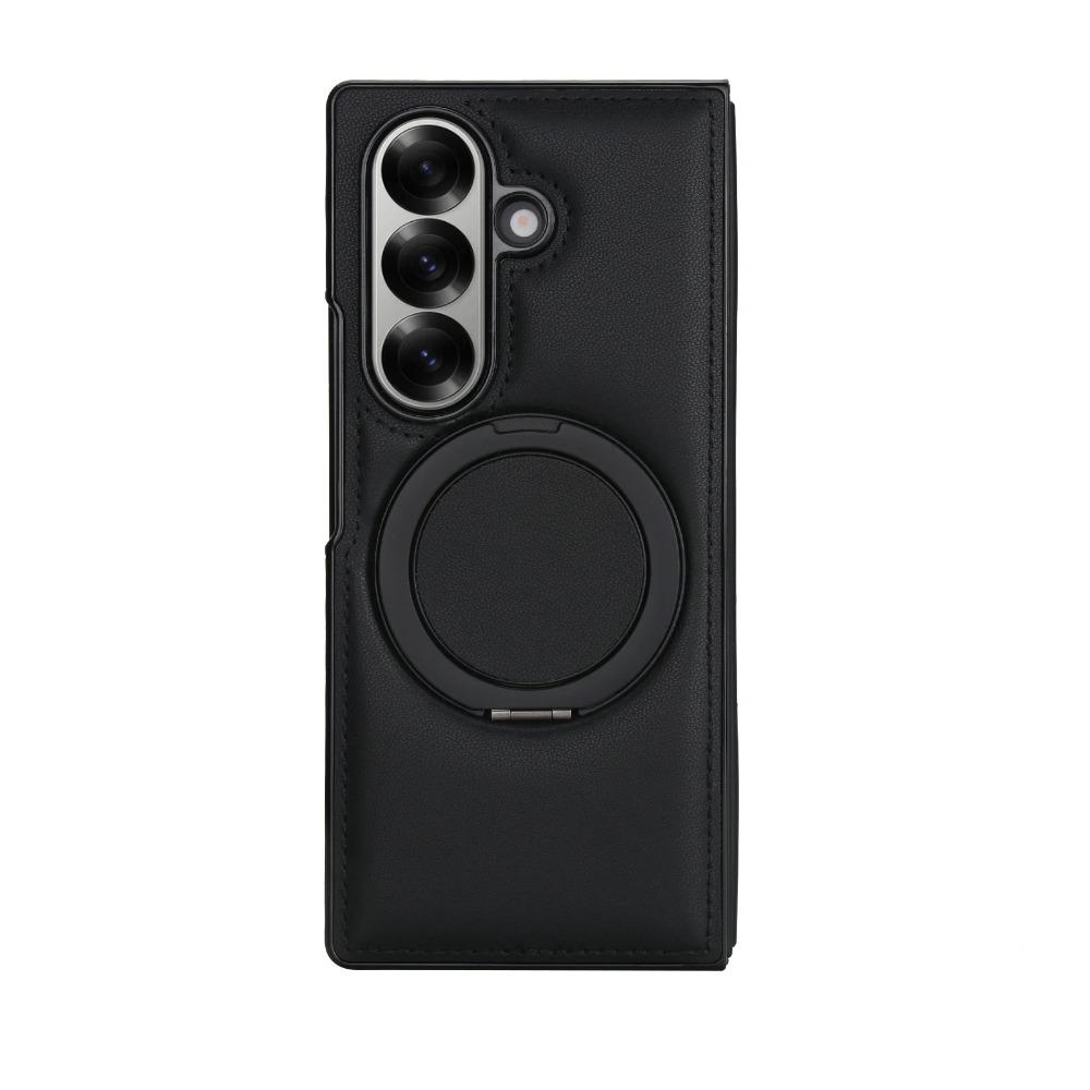 Luxury Business Sle Solid Color Leather Pattern Magnetic Stand Phone Case for Samsung Galaxy Z Fold 7 6 5 4 3 Protection Cover