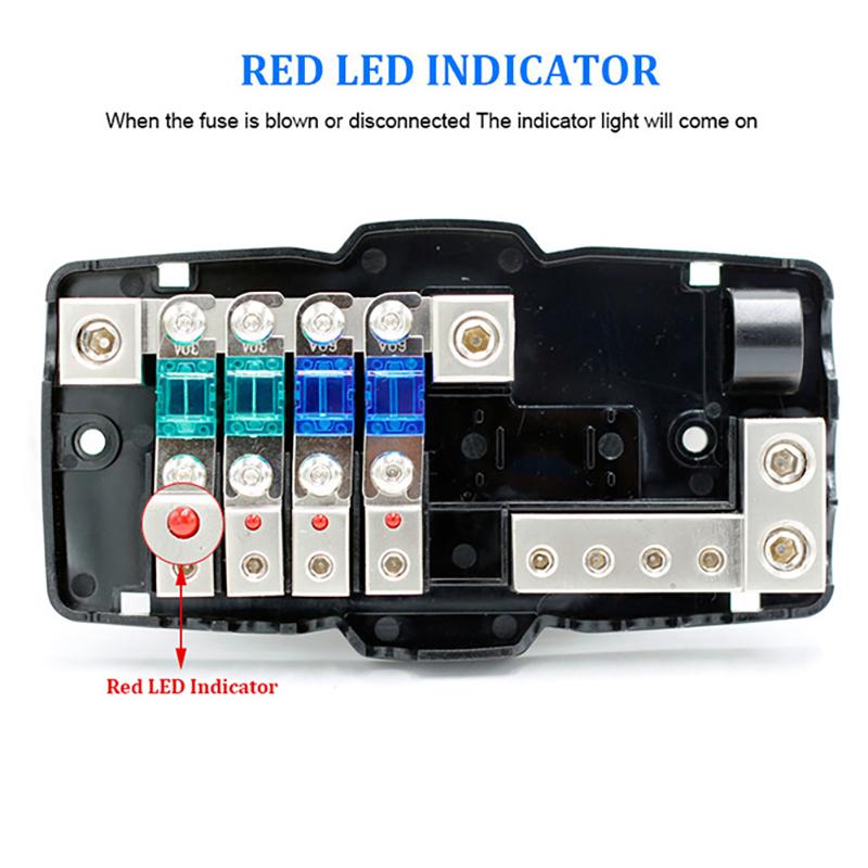 24V 12V 30A 60A Fuse Blade Box Splitter Block Dc Distribution Led Indicator Accessores For Car Player Audio Stereo Fuses Holder