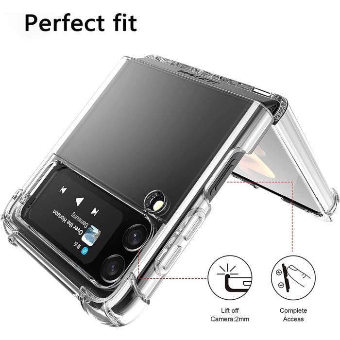 Coque pour Samsung Galaxy Z Flip 4 - Silicone TPU - Antichoc - Transparent - Slim - Résistant aux rayures