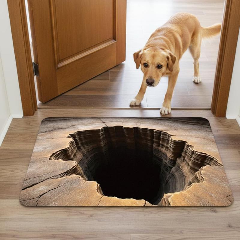 

Hilarious 3D Abyss Illusion Rug Non-Slip Soft Plush Floor Mat Perfect Gift for Pranksters Gamers & Home Decor 40*60CM