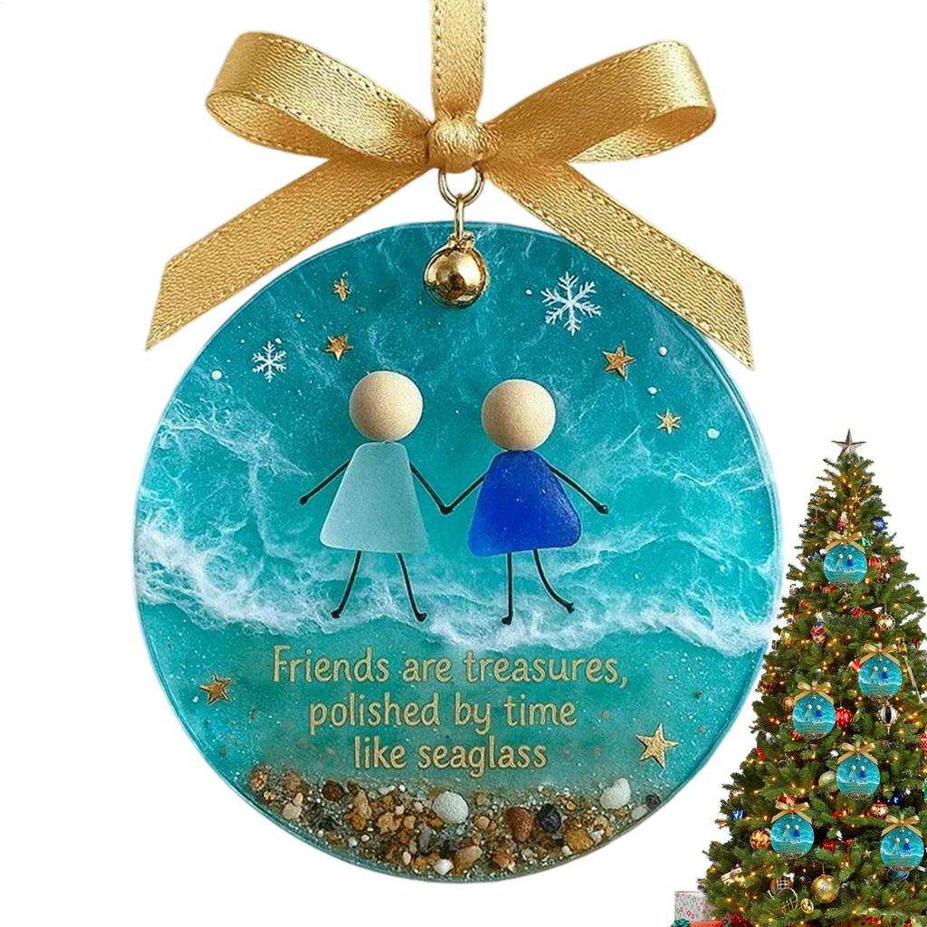 Friendship Ornaments for Women Friends 2D Acrylic Decorative Pendant for Christmas Tree Friend Keepsake Pendant for Colleague