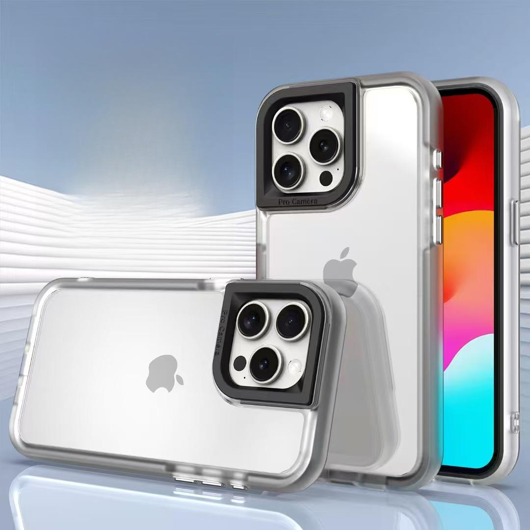 

Матовый акрил подходит для iPhone 16 Apple 15/14 прозрачный акриловый утолщенный противоударный чехол для мобильного телефона Pro Apple 16ProMax серый