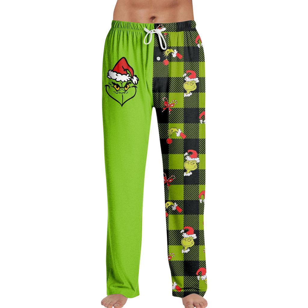 Men's Fashion Loose Christmas  Festival Printed Casual Pants Home Pajama Pants