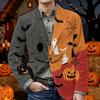 Men's Corduroy Jacket with Halloween Print, Warm, Pockets for Casual Daily Wear