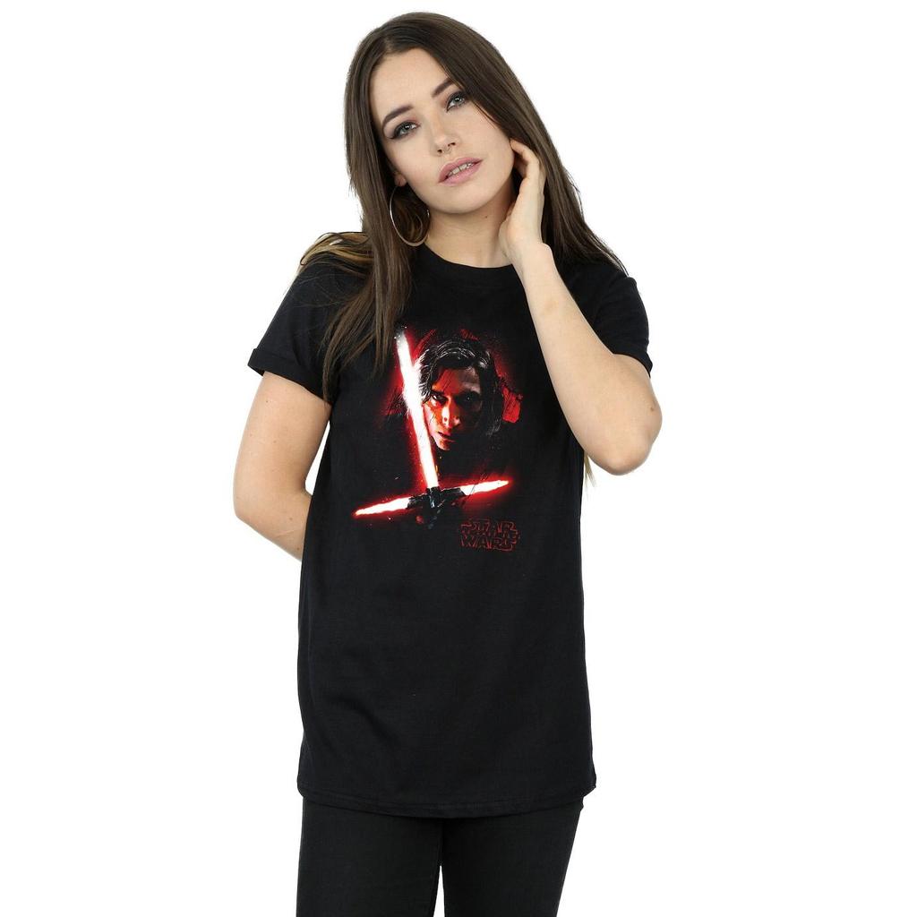 Star Wars Womens/Ladies The Last Jedi Kylo Ren Brushed Cotton Boyfriend T-Shirt
