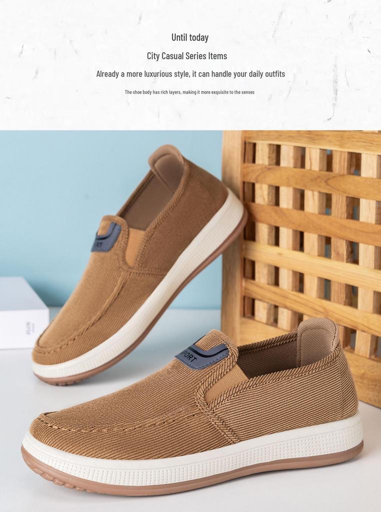 Men's Lightweight Casual Slip-on Shoes - Spring Style, Versatile Fashion, Low-cut Board Design