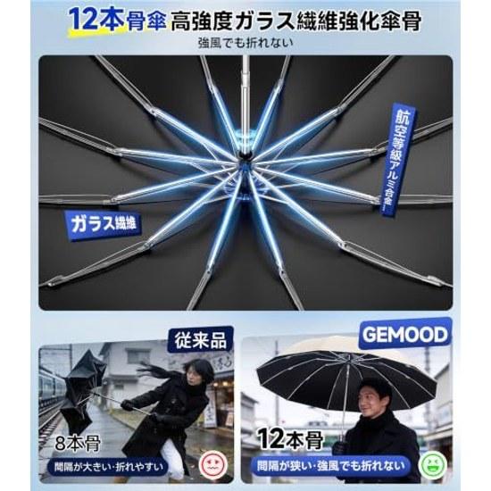 Sun Umbrella Folding Rain Shine Compatible Large Size Ultra Water-repellent Heavy Resistant Reverse Type One-touch Automatic Open Close UV Cut 99 Heat