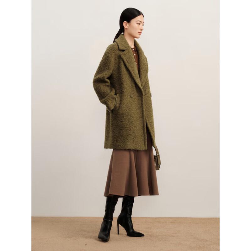 

JUZI Annakou Женское двубортное пальто из буклированной шерсти L