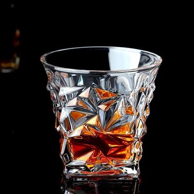 1pcs European Creative Design Cocktail Cup Whiskey Drinking Glass Home Water Cup Transparent Coffee Cup Exquisite Christmas Gift