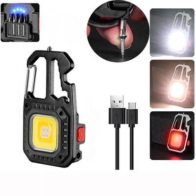 Torcia portachiavi tascabile a LED Micro Torcia USB Ricaricabile Torcia Forte magnete Cacciavite Martello Lampada di emergenza esterna