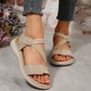 Fashion Women Sandals 2025 New Fashionable Flat Sandals Casual Outdoor Sandals Women High Quality Brand Summer Elastic Band Shoes Women
