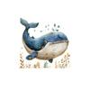Cartoon Ocean Whale Waterproof Self Adhesive Wall Sticker for Bedroom Background Bathroom Toilet Home Decor