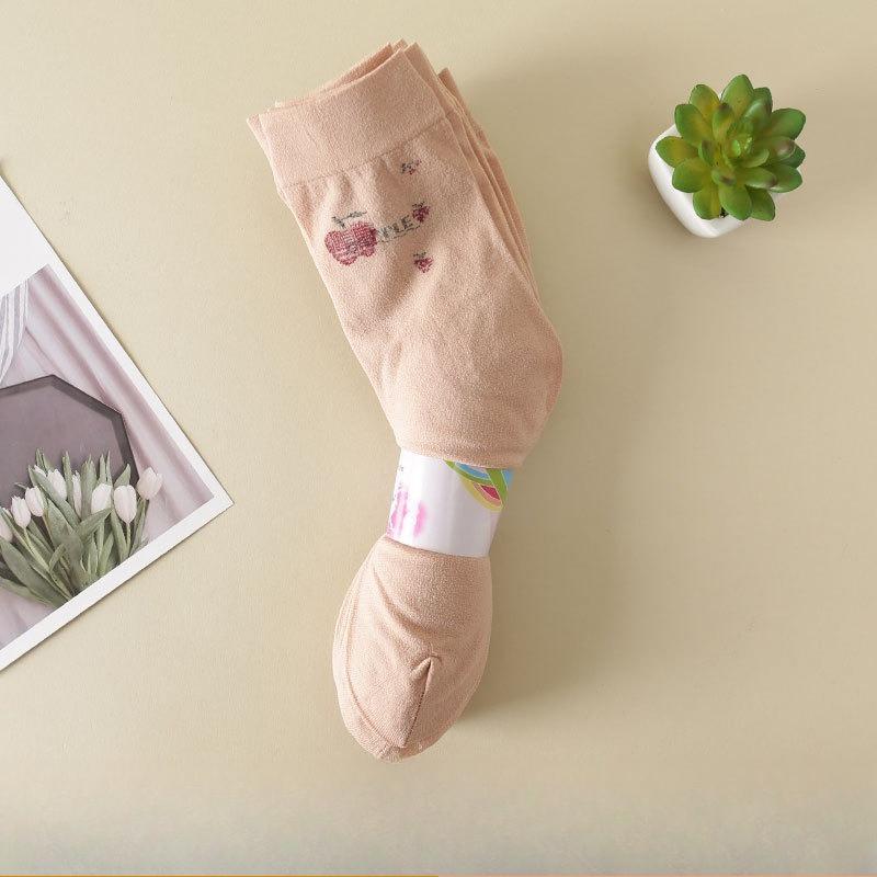 10 Pairs of Women's Summer Thin Old Jacquard Anti Hook Silk Loose Mouth Mid Aged Tube Socks