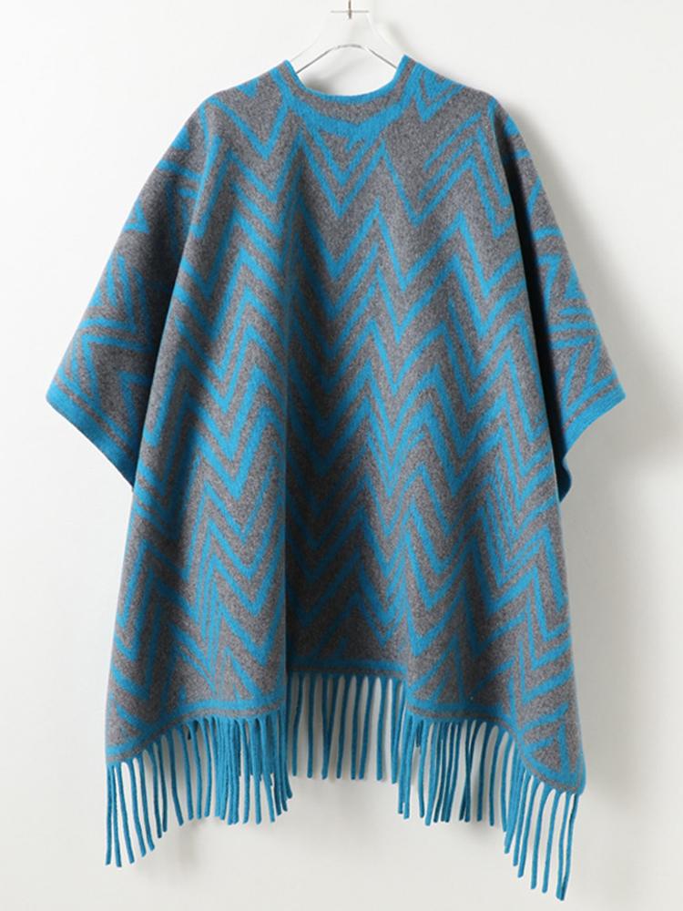 Winter Women Scarf Layers Poncho Elegant Lady Men Retro Striped Print Wraps Shawl Warm Scarve Capa Para Mujer Pashmina Cloak New