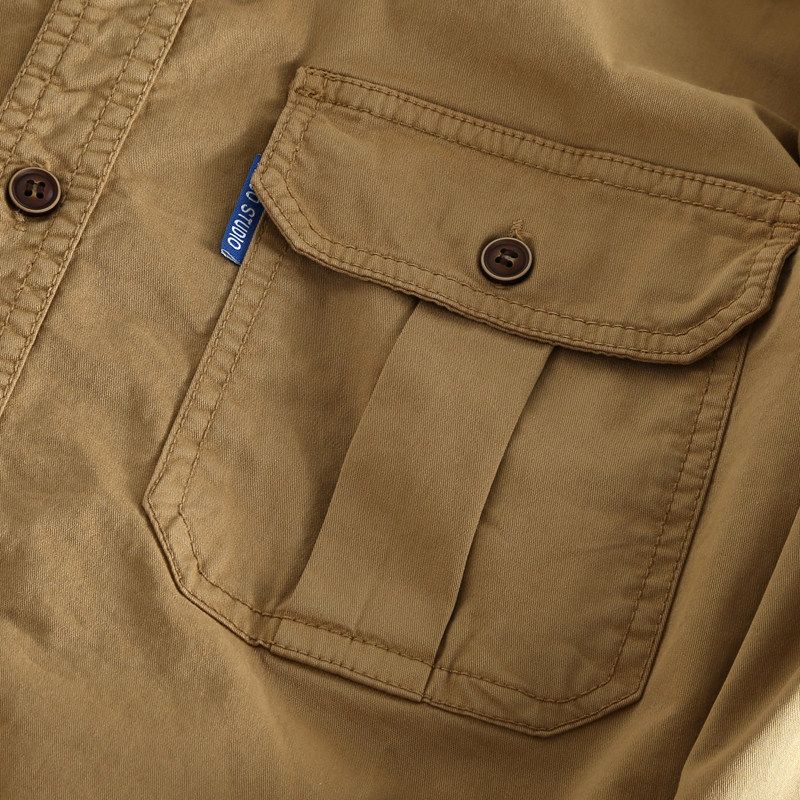 Leak-Picking Good Goods Foreign Trade Export Orders Cargo Long Sleeve Shirts Men's Spring and Autumn Loose Casual Solid Top Outerwear