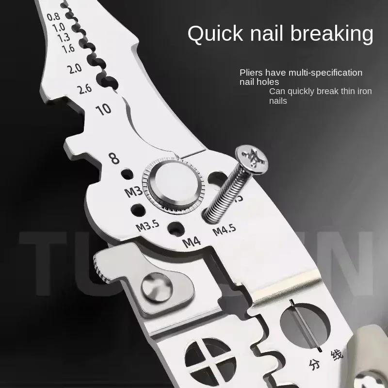 Multifunktionale Elektrikerzange zum Spalten und Abisolieren von Drähten, spezialisiert für Elektriker